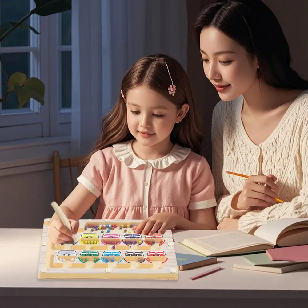 2-in-1 magnetische kleur Rollende bal Sorteren Doolhof speelgoed & Tekentafel Peuter Montessori Speelgoed Nummer Matching Leren Speelgoed