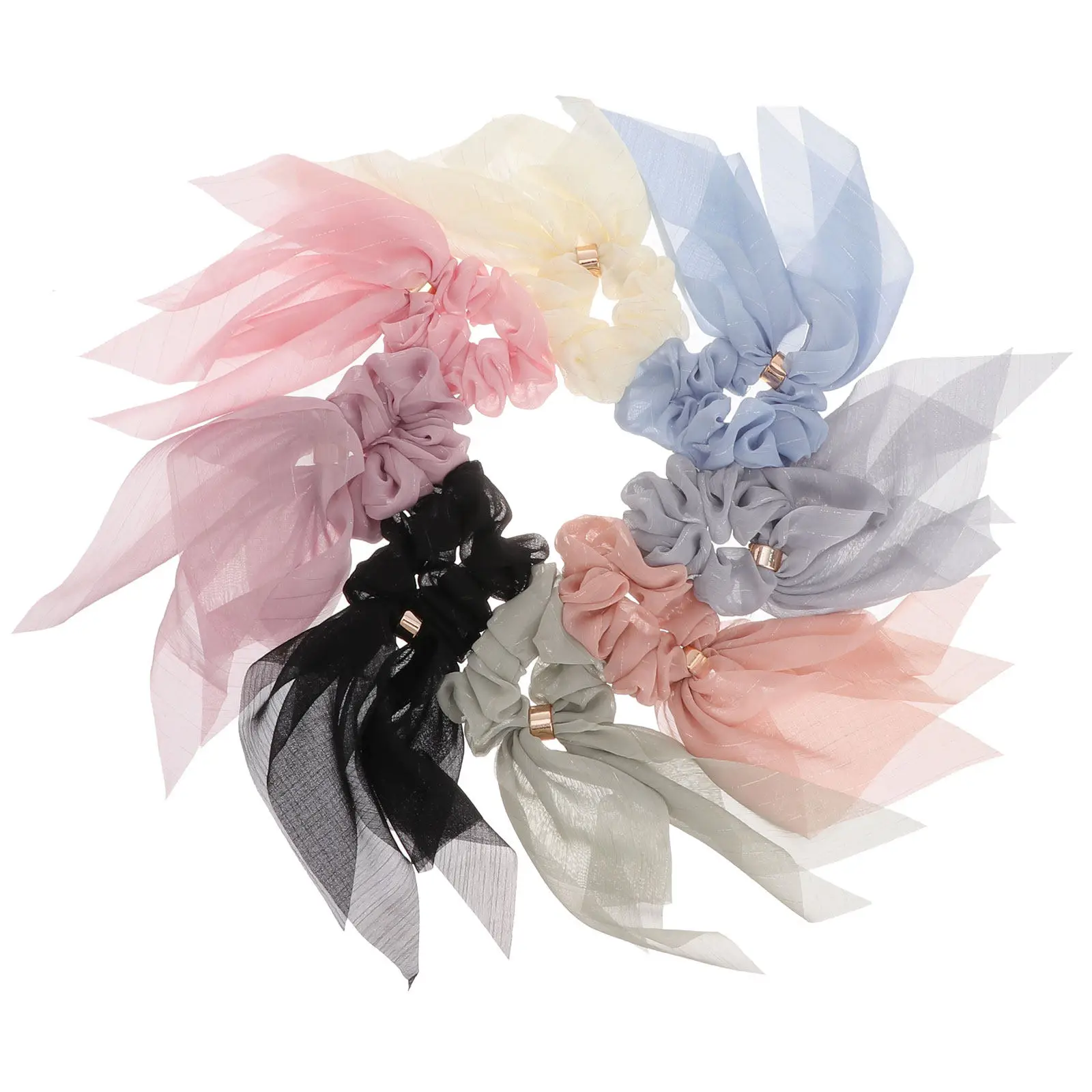 

8Pcs Minimalist Cloth Hair Tie Set Buckle Closure Hair Rope for Women Girls Everyday Wear Easy Match Outfit Ponytail Holder