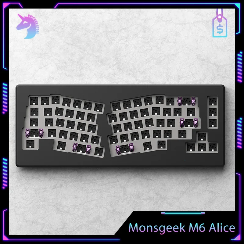 Monsgeek M6 Alice Mechanical Keyboard Kit Wired Keyboard Kits Aluminum Alloy Gasket Rgb Hot-Swap Customize Gaming Keyboard Kit