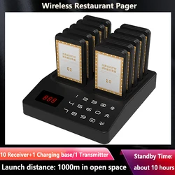 Restaurant Pager Wireless Calling System Coasters Buzzer Vibrator Bell Receiver Beeper For Food Truck Cafe Dessert Burger Shop