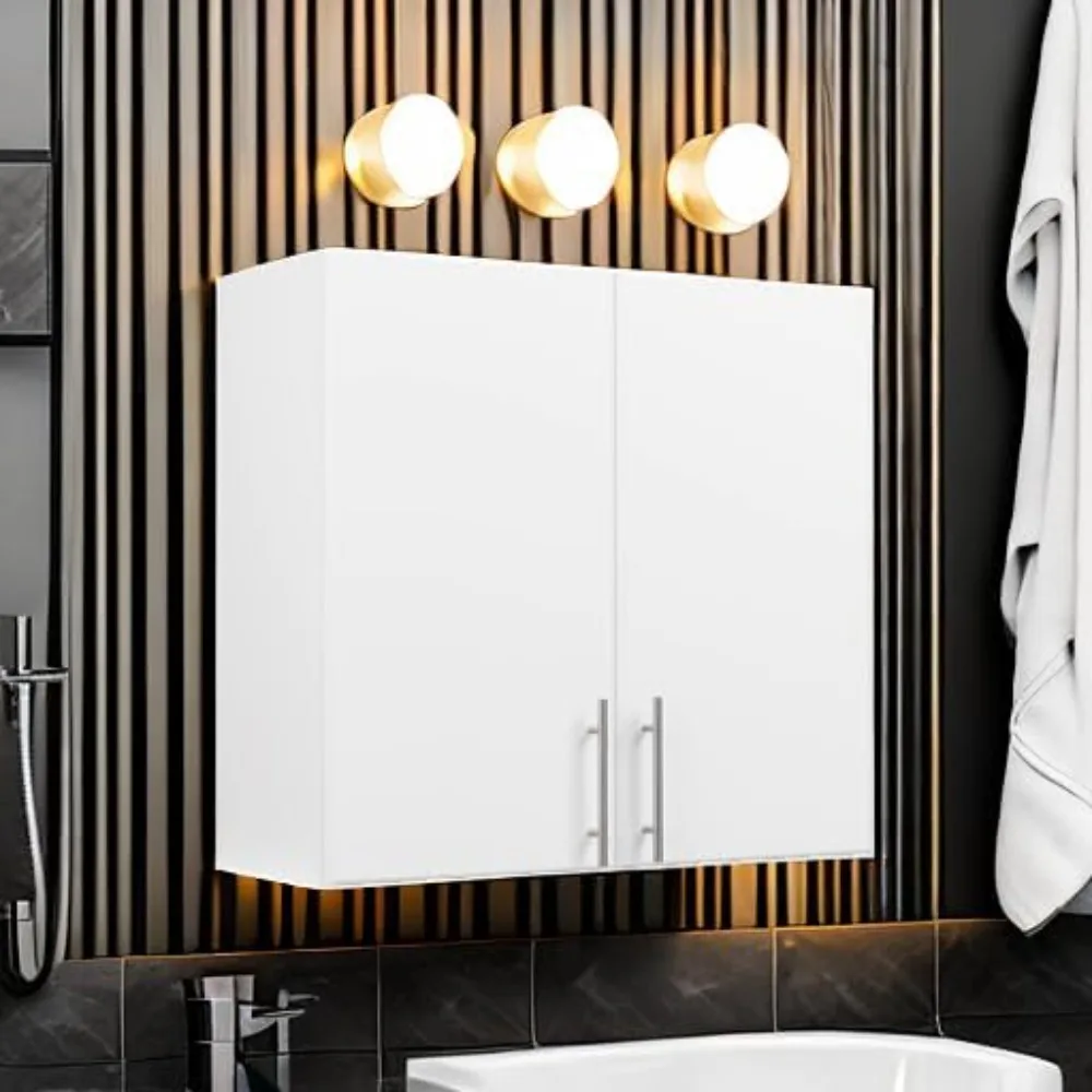

Elite Wall Cabinet, White Storage Cabinet, Bathroom Cabinet, Pantry Cabinet with 1 Adjustable Shelf