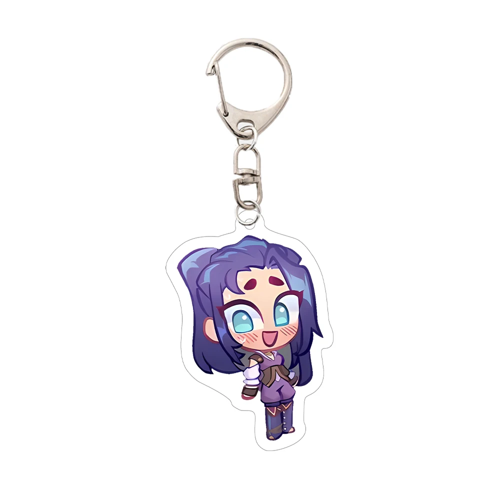 الاكريليك غامض Jinx السادس Caitlyn Ekko فيكتور المفاتيح غامض الشكل قلادة كيرينغ مفتاح سلسلة كيرينغ للملحقات حقيبة المشجعين هدية #3