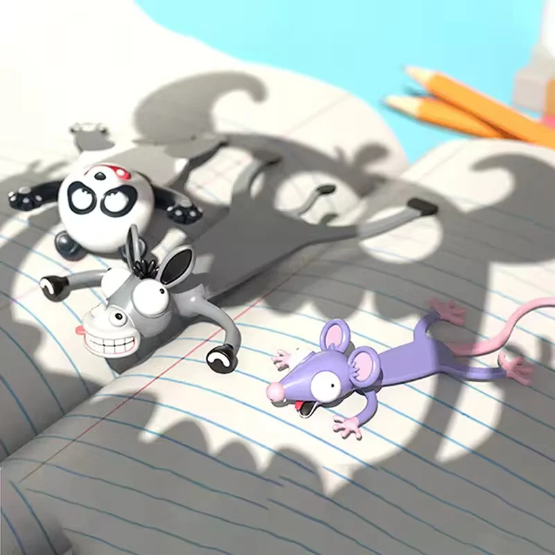 3D Funny Animal Bookmarks Cute Cartoon Page Markers Multiple Styles Student Reading Stationery Gift Label ﻿