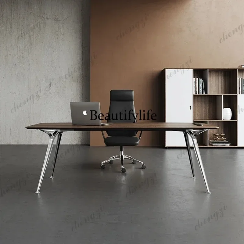 M45 Strong Brown Executive Desk Asthetic Leg Support Luxury Wood Cheap Office Desks Modern Large Mesa De Escritorio