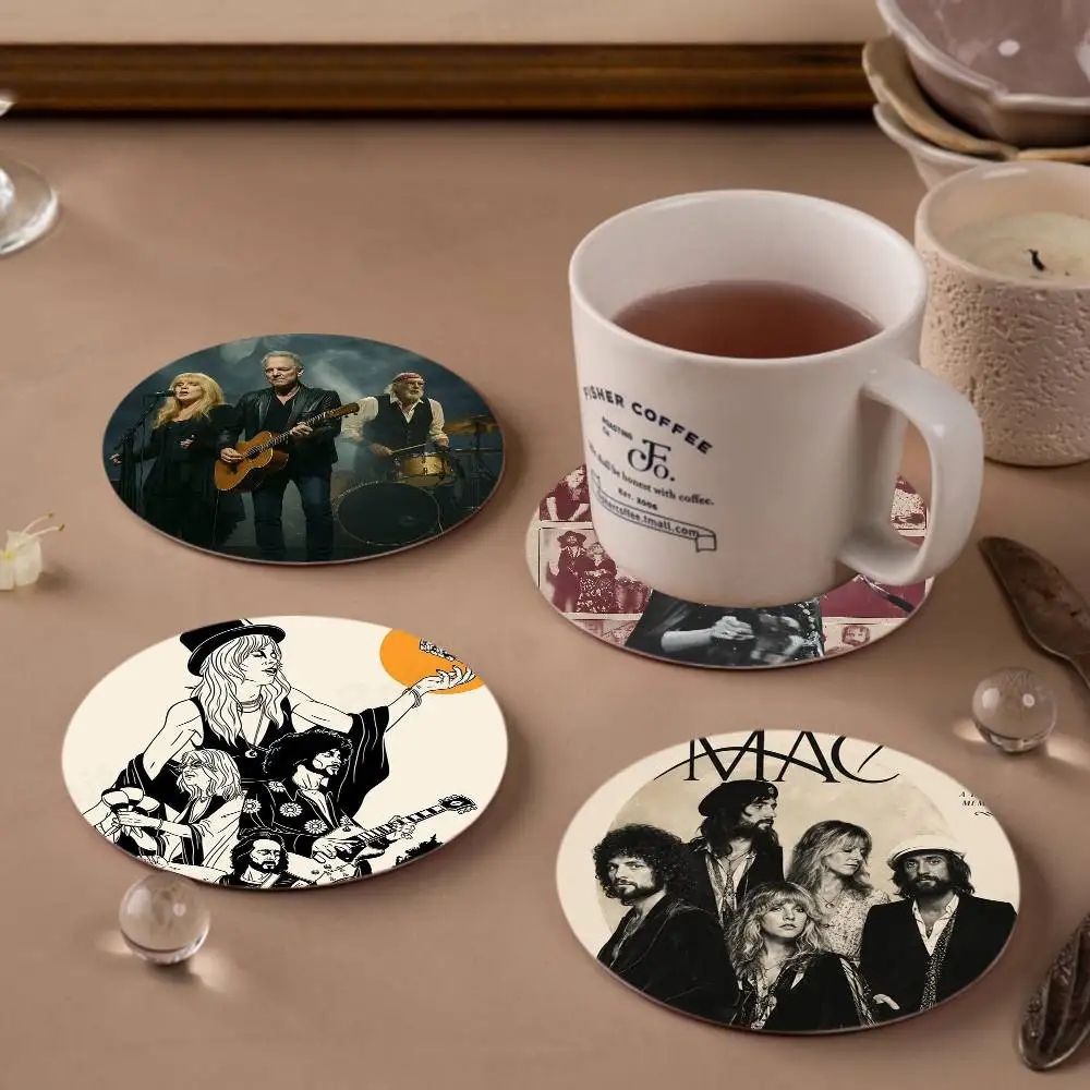 70s Rock Band Fleetwood Mac Music Album Cover pattern art anti-slip coasters, suitable for decoration of living room kitchenware