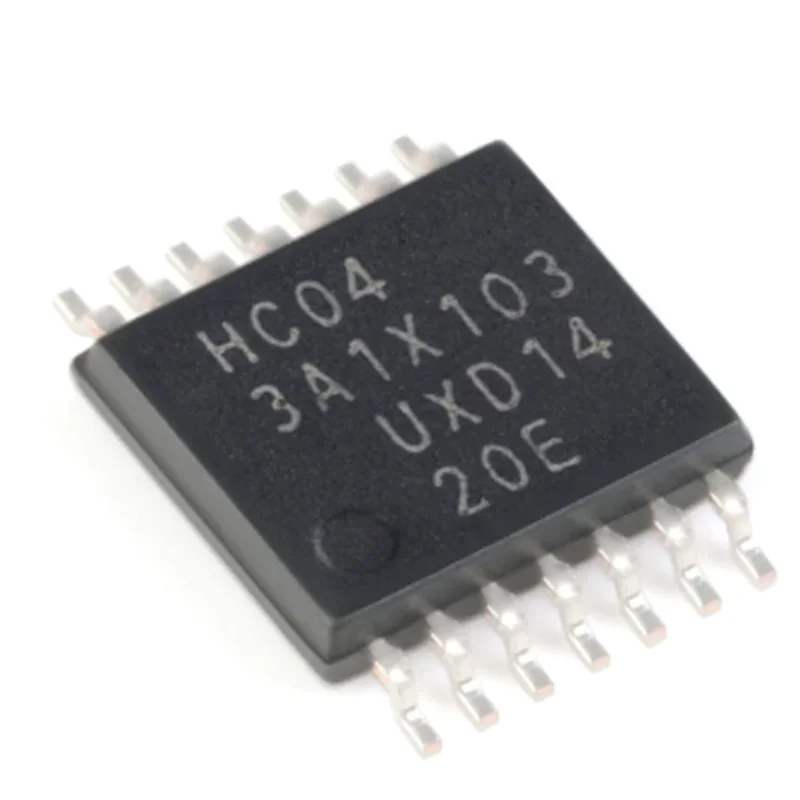 10 Brand New Original 74Hc04Pw,118 Silk Screen Hc04 Tssop-14 Six-Way Inverter Smd Logic Chips