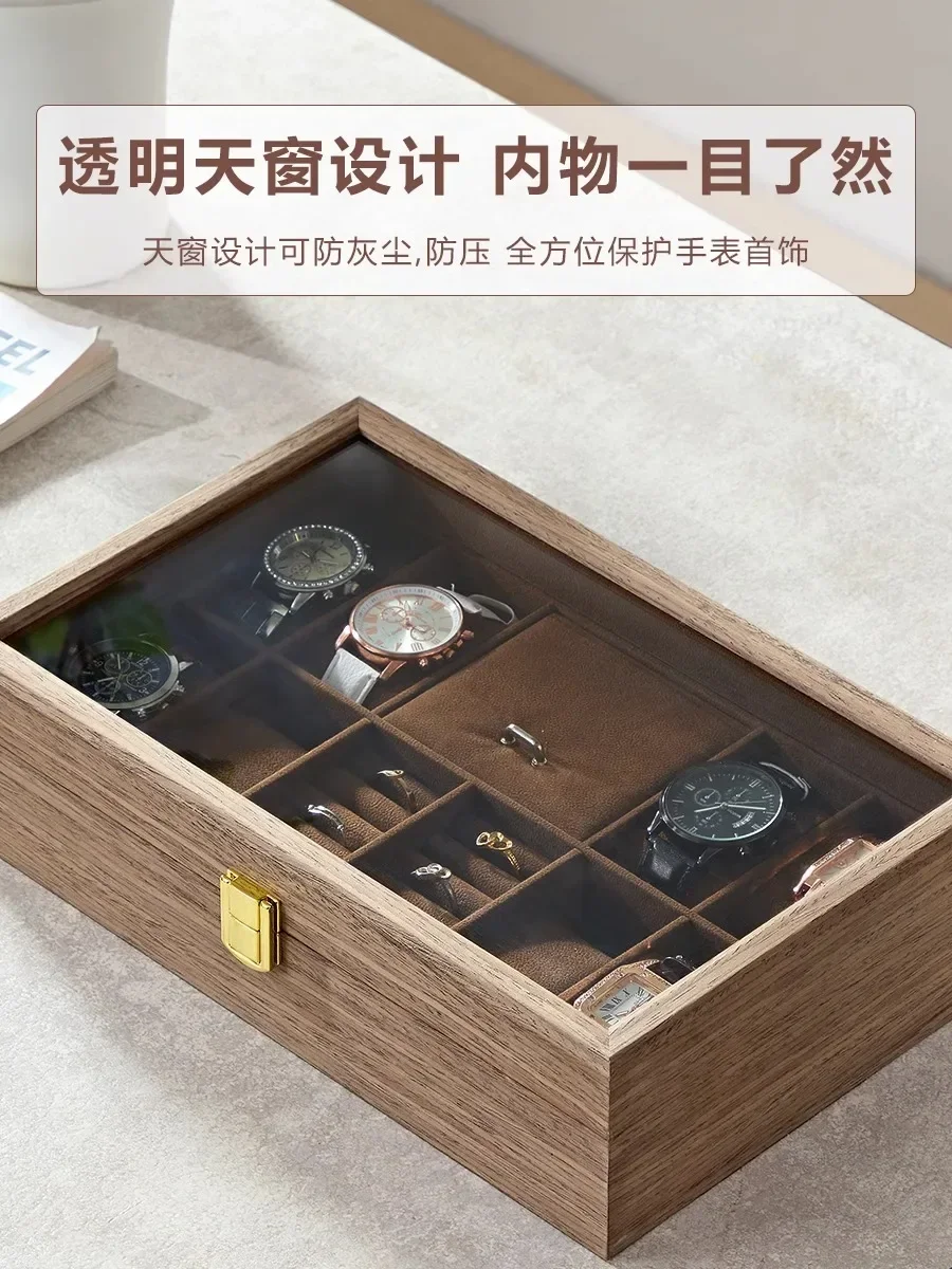 

Hot sales Watch storage box made of solid wood, home multi-functional all-in-one box, high-end