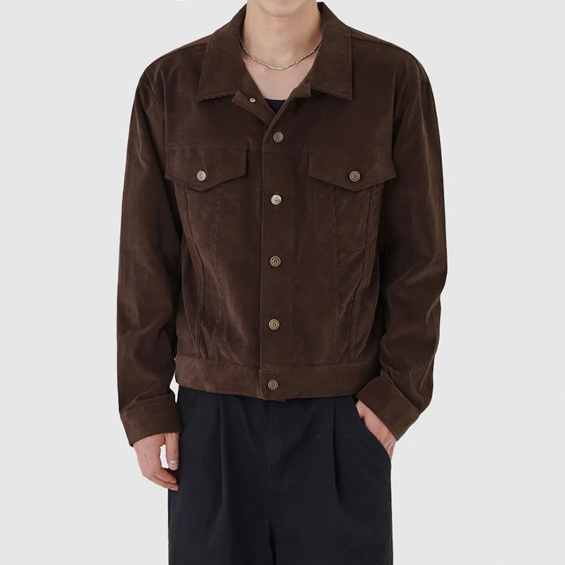 WTHT Fashion Men's Solid Color Patchwork Cargo Shirts Vintage 2026 Summer Turn Down Collar Single-breasted Tops Male 2A2886