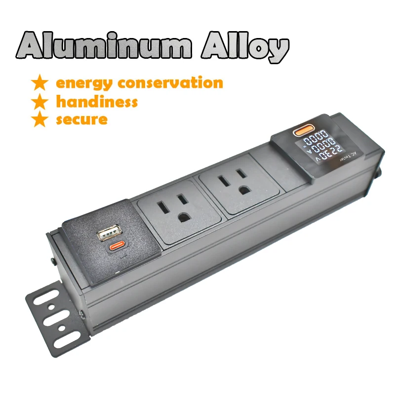 C14 port connection Wireless PDU power strip etwork cabinet rack US socket with  ammeter display  Tpye-c charging port