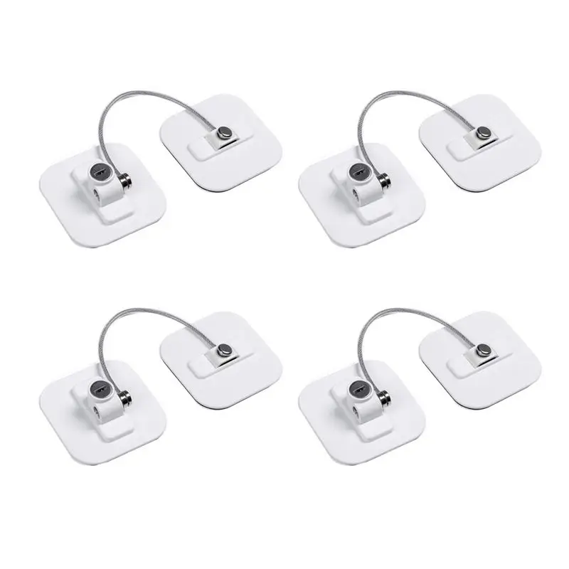 ABUL-Fridge Lock,Refrigerator Locks,Freezer Lock With Key For Child Safety,Locks To Lock Fridge And Cabinets-4Pack