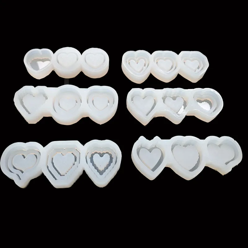 Small Bar Shaker Filling DIY Resin Heart Shakers Charms Epoxy Resin Jewelry Accessories Pendant Molds Handmade