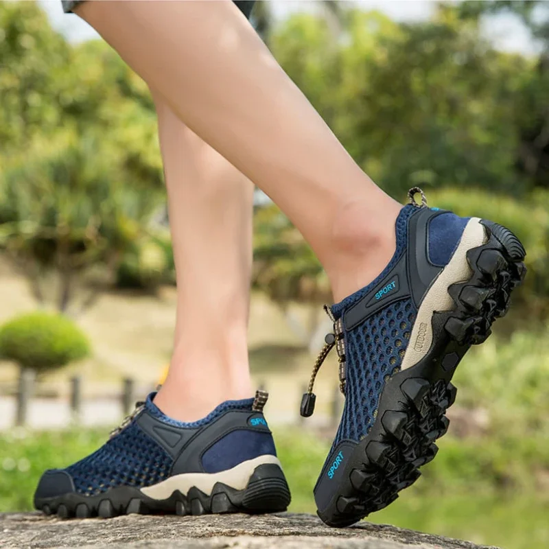 Sapatos masculinos de caminhada, sandálias de praia, sandálias ao ar livre, tênis de caminhada casual, moda vadear, qualidade superior, verão