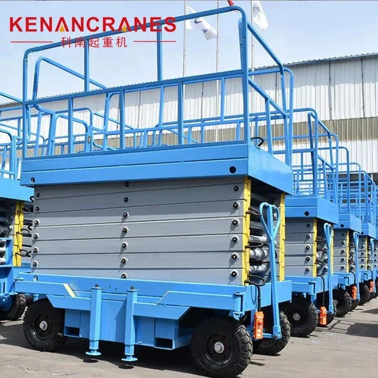 Skylift udara 4-18m 6m 8m 10m 12m 14m pengangkat seluler gunting listrik pengangkat Platform kerja udara