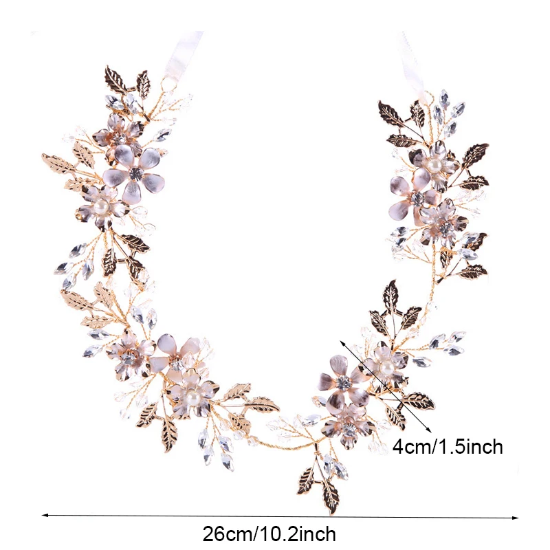 1pc bridal jewelry leaf headband gold headdress wedding dress accessories hair bands hair accessories hair bands