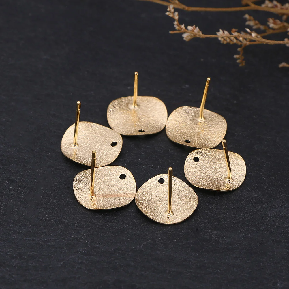 30Pcs Alloy Round Earring Base Blanks Easy DIY Earring Posts Jewelry Making Materials Lightweight Durable for Handmade Jewelry