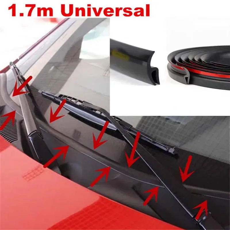 1.7m Car Windshield Panel Moulding Seal Strip H Type Sticker Dustproof Rubber Sealing Strip for Auto Car Dashboard Windshield