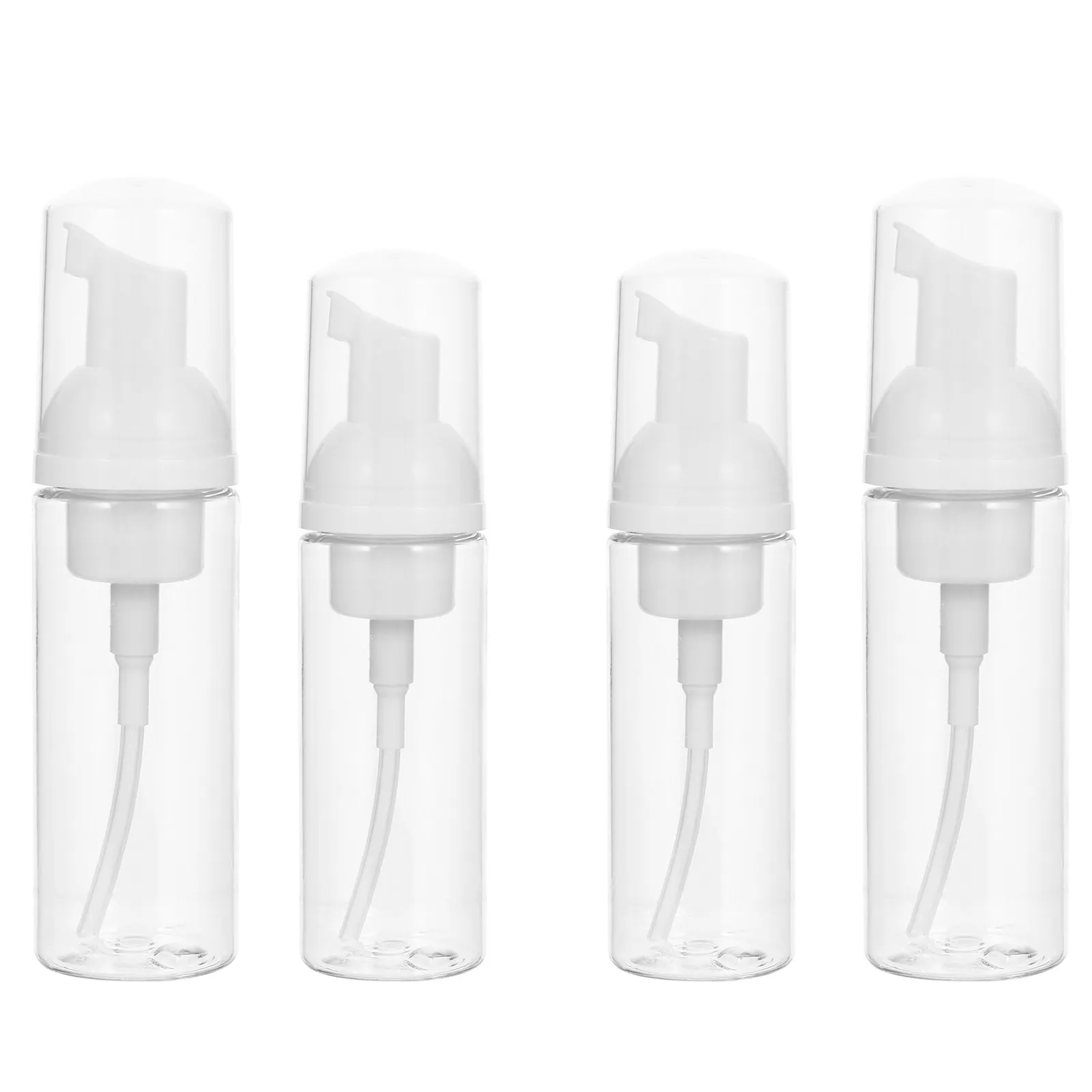 4Pcs Portable Foam Dispensers Plastic Pump Bottles for Face Cleanser Shampoo Shower Gel Hand Wash Dish Soap Travel