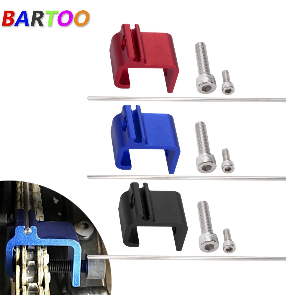 Universal Chain Adjustment Tool   Chain Alignment Tool Quick Precise Sprocket Adjuster for Motorcycle Dirt TC083-BL