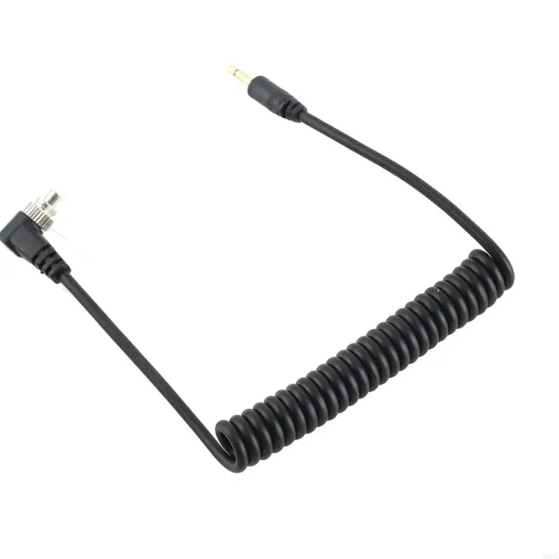 Spring Wire Wire Flash Syncing Cable PC إلى موصلات 2.5 ملم مع توافق عريض خفيف الوزن PVC Housing 39.37in N0HC