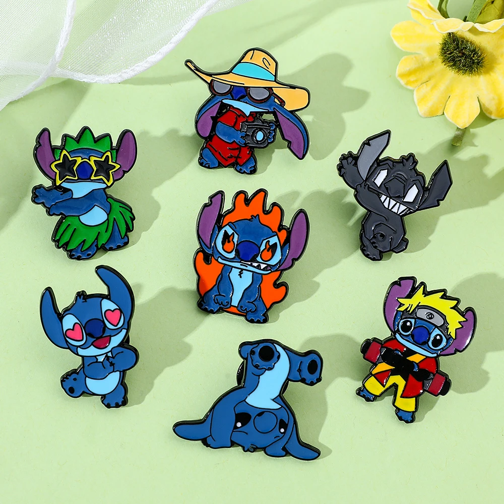 Disney Lilo & Stitch Lapel Badges Backpack Brooch Enamel Pins Metal Clothes Jeans Accessories Decoration Cartoon Jewelry Anime