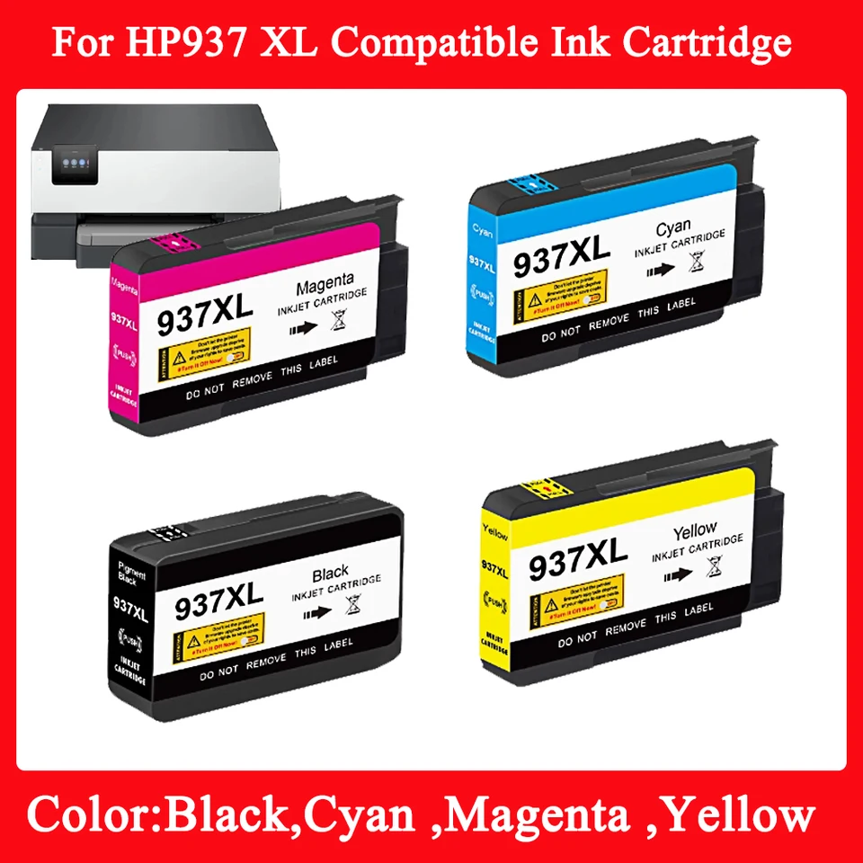 HP937XL互換インクカートリッジ ブラック3色セット