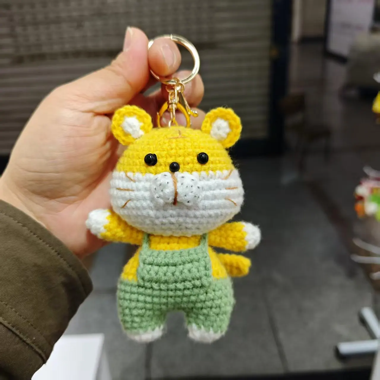 Niedlicher Häkel-Tieranhänger Handgewebter Tier-Schlüsselanhänger Gestrickter Schlüsselring Auto-Schlüsselhalter Süßes Geschenk Rucksack-Deko – Detail 8