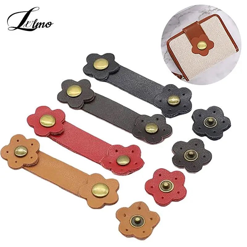 Flower Genuine Leather Bag Buckle Handmade Hasp Buttons Clasp Wallet Purse Pack Buckles For DIY Handbag Accessories