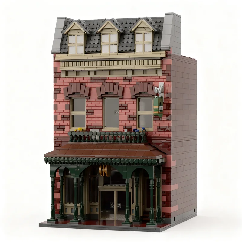

2010PCS MOC Street View Magic Kingdom Main Bakery 3 Model Custom Building Blocks Architecture DIY Assembly Display Gift Ideas