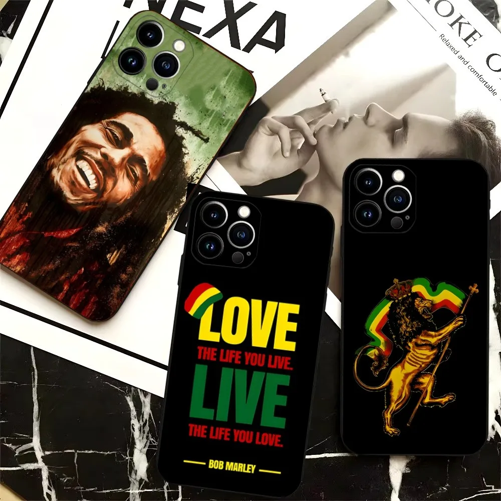 Bob Marley Rasta Lion Phone Case For iPhone 16,15,14,13,12,Pro,Max,11,7,8,Plus,XR,XS Max Shockproof Silicone Soft Shell