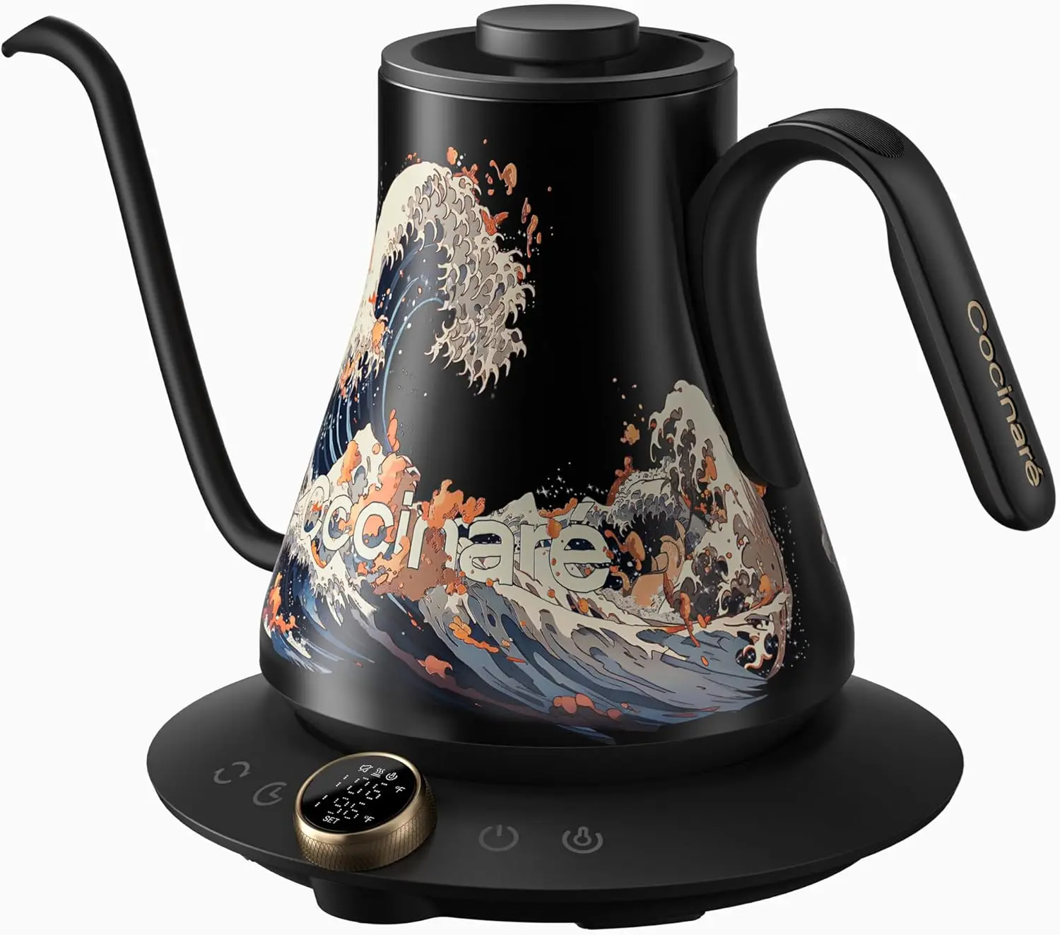 

FLOW M9 Electric Gooseneck Kettle, ±1℉ Temp Control, Stainless Steel, Fast Heating for Pour-over Coffee & Tea