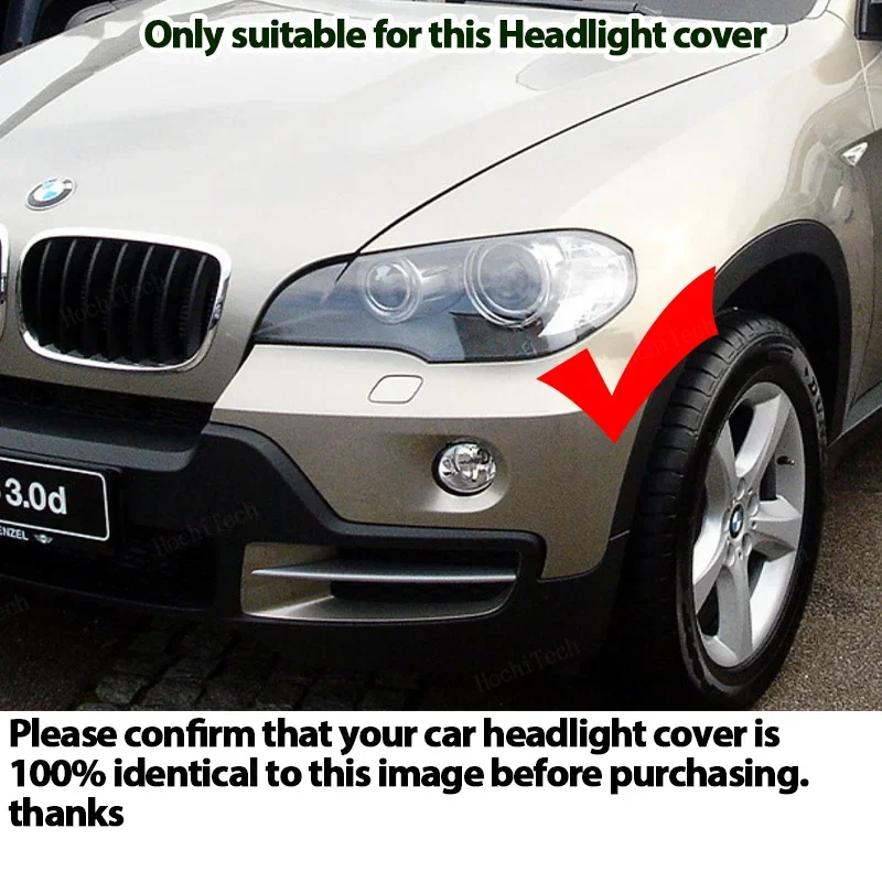 Head Lights Cover For BMW X5 E70 2007-2013 Transparent Housing Front Headlights Lens Shell Glass Lampcover