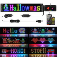 Car Advertising LED Sign 5V USB Bluetooth APP RGB LED Pixels Matrix Panel Flexible Screen DIY Scrolling Text Animation Graffiti
