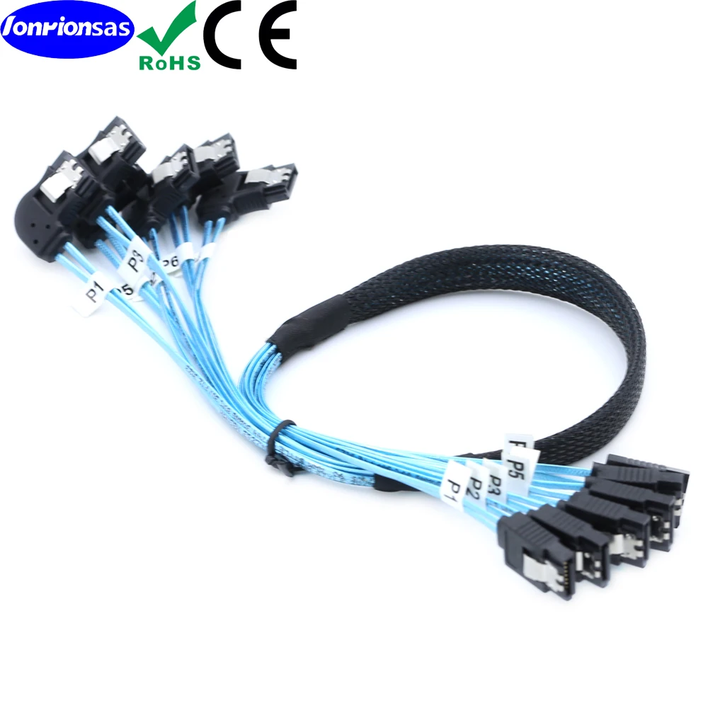 SATA 180 degree 7Pin female 6Pcs/Set-12Gbps-SATA  Right-Angle bend Cable Replacement for Bitcoin Computer-Server CD DVD Drives