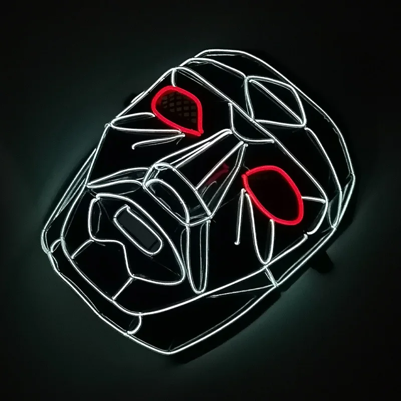 Halloween LED Leuchtmaske, Gruselmaske, Leuchtende EL-Draht-Masken für Festival-Partygeschenke, für Männer, Frauen, Erwachsene – Detail 4
