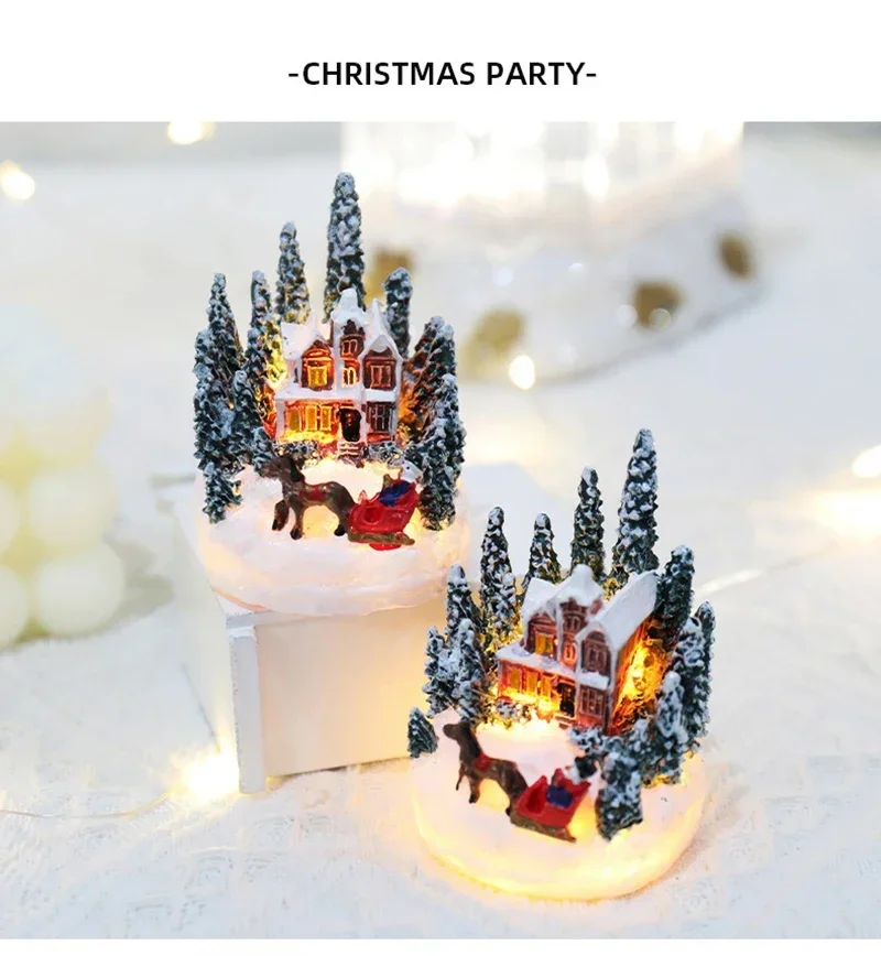 Christmas Decorations LED Night Lights Luminous Landscape House Children's Gift Christmas New Year Ornaments Festival Lighting