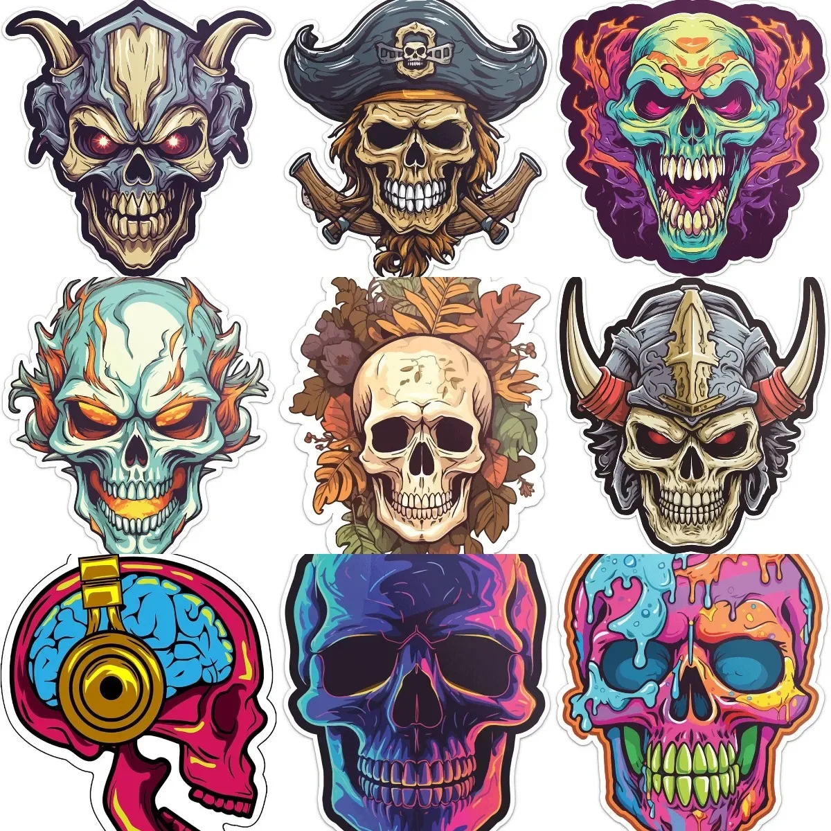 

Creative Color Graffiti Skull Sticker for Decorate Covered Scratch Bumper Wall Room Truck Motorcycle Helmet Bicycle Wall Table