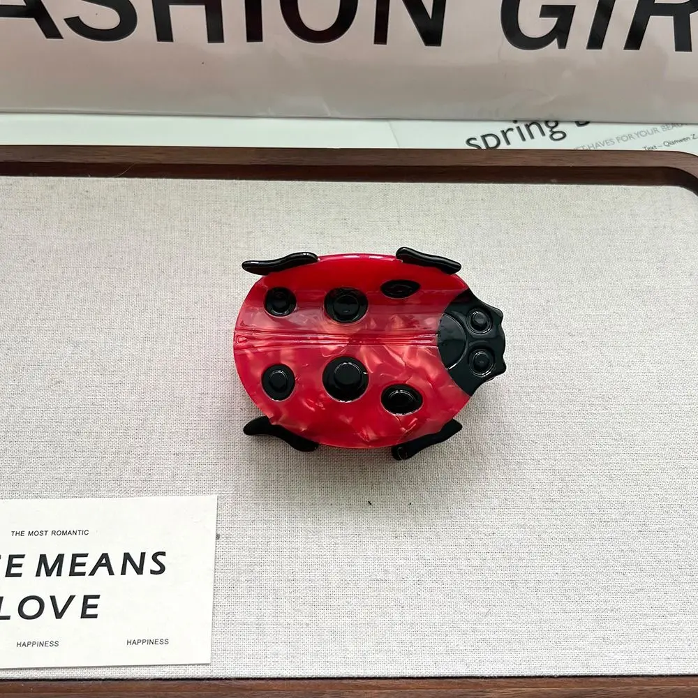 

Women Girl Cartoon Ladybug Acetate Hair Clip Creative Animal Shark Grasp Clip Hairpin Ponytail Clip Fashion Hair Accessories