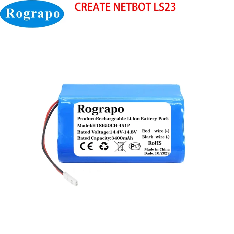 3400mAh 4INR19/66 INR18650-MF1-4S1P Battery For CREATE NETBOT LS23 ENDURANCE Robot Vacuum Cleaner