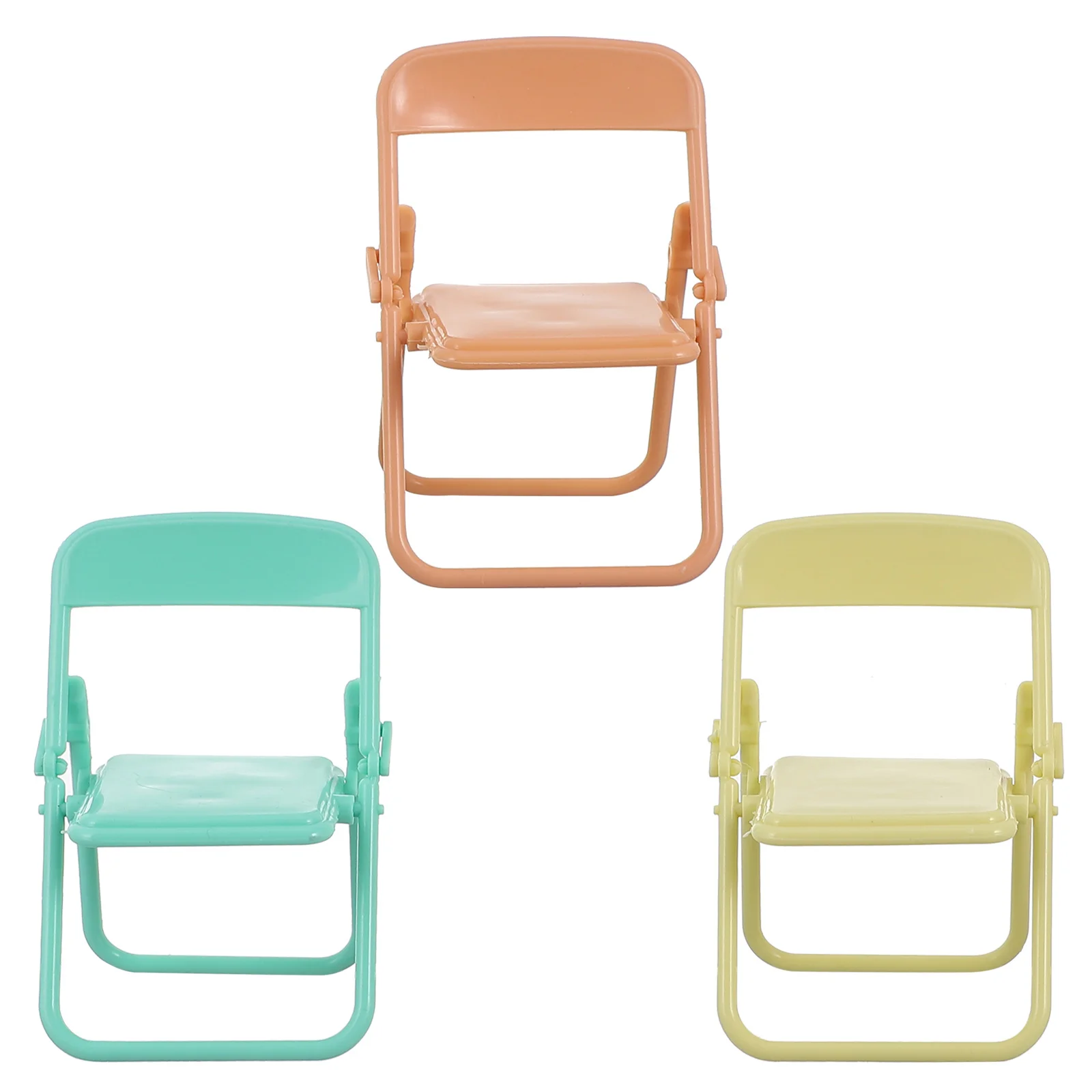 3 Pcs Mini Chair House Ornament 1: 12 Folding Model Miniature Furniture Toys Simulation