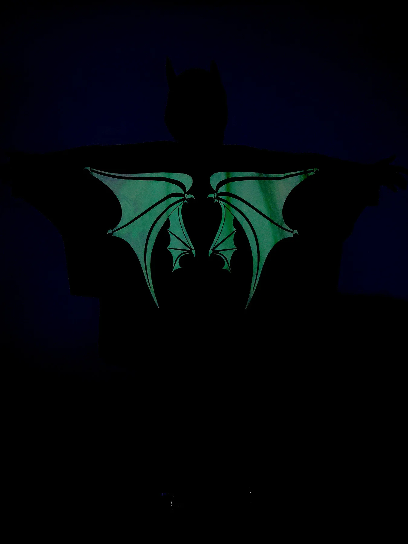 Glow In The Dark Kids Ghostly Bat Cape Halloween Costume