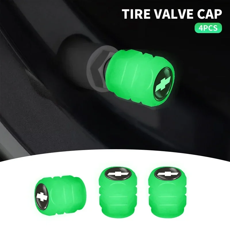 

4pcs Car Luminous Tire Valve Cap Wheel Nozzle Night Glowing Caps For Chevrolet Lacetti Aveo Cobalt Cruze Malibu Trax Camaro