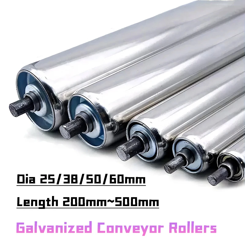 25/38/50/60mm Diamete Heavy Duty Assembly Line Conveyor Roller for Trailer Belt & Material Handling Load Assist Length 100~500mm
