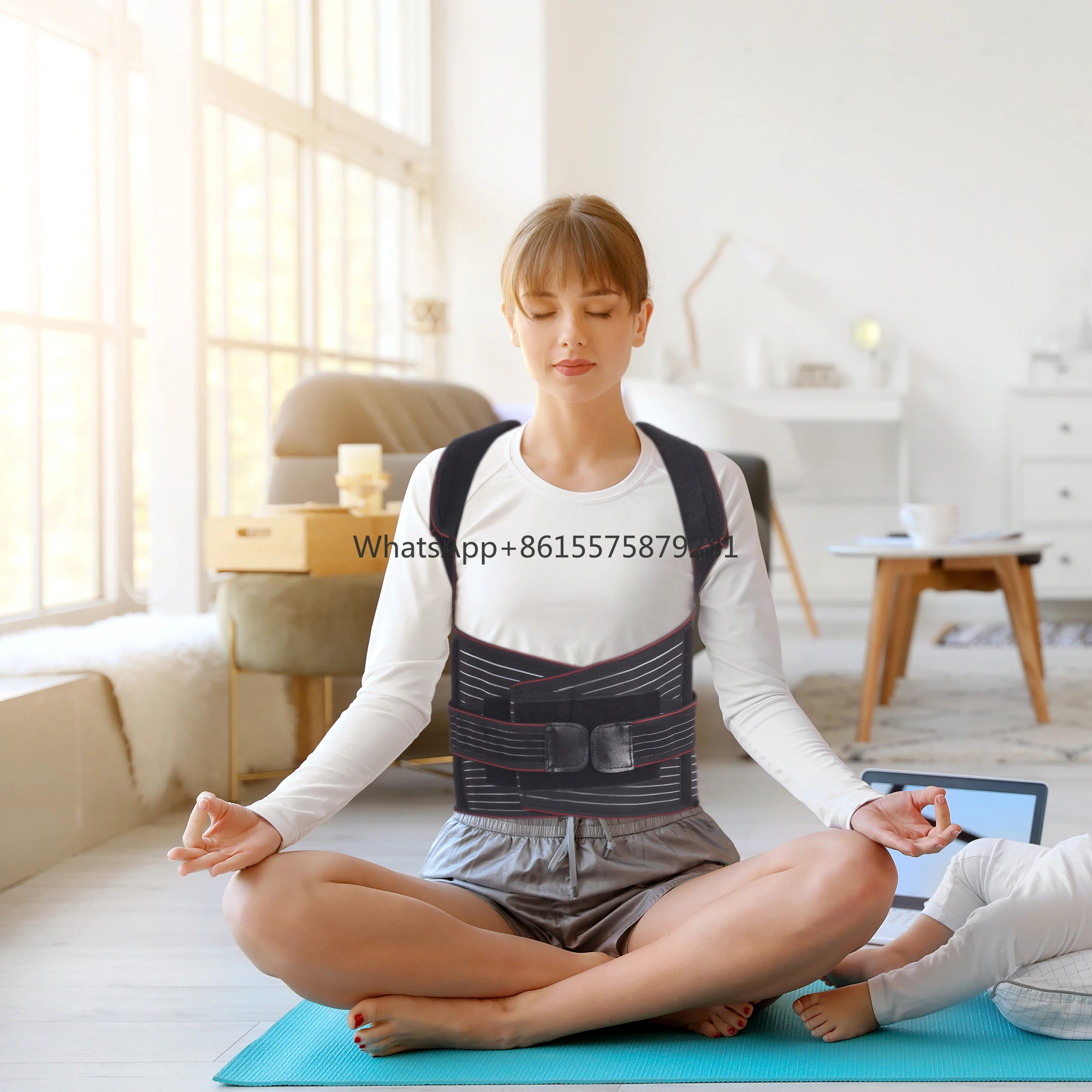 

Lumbar Back Brace with Shoulder Support Clavicle Posture Corrector Comfortable Orthotics