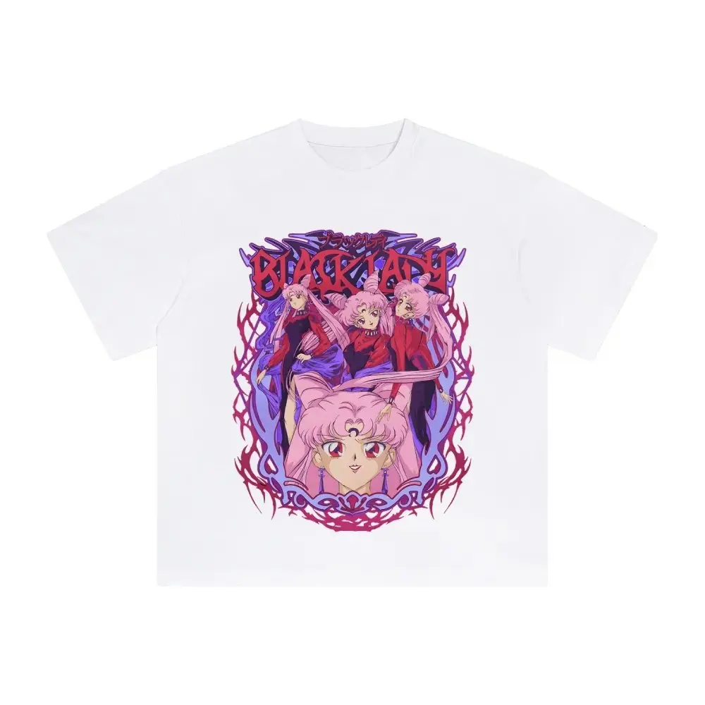 

Женская футболка «Сейлор Мун», черная, летняя и весенняя, новая, с короткими рукавами, модная, для девочек, стильная, для родителей и детей