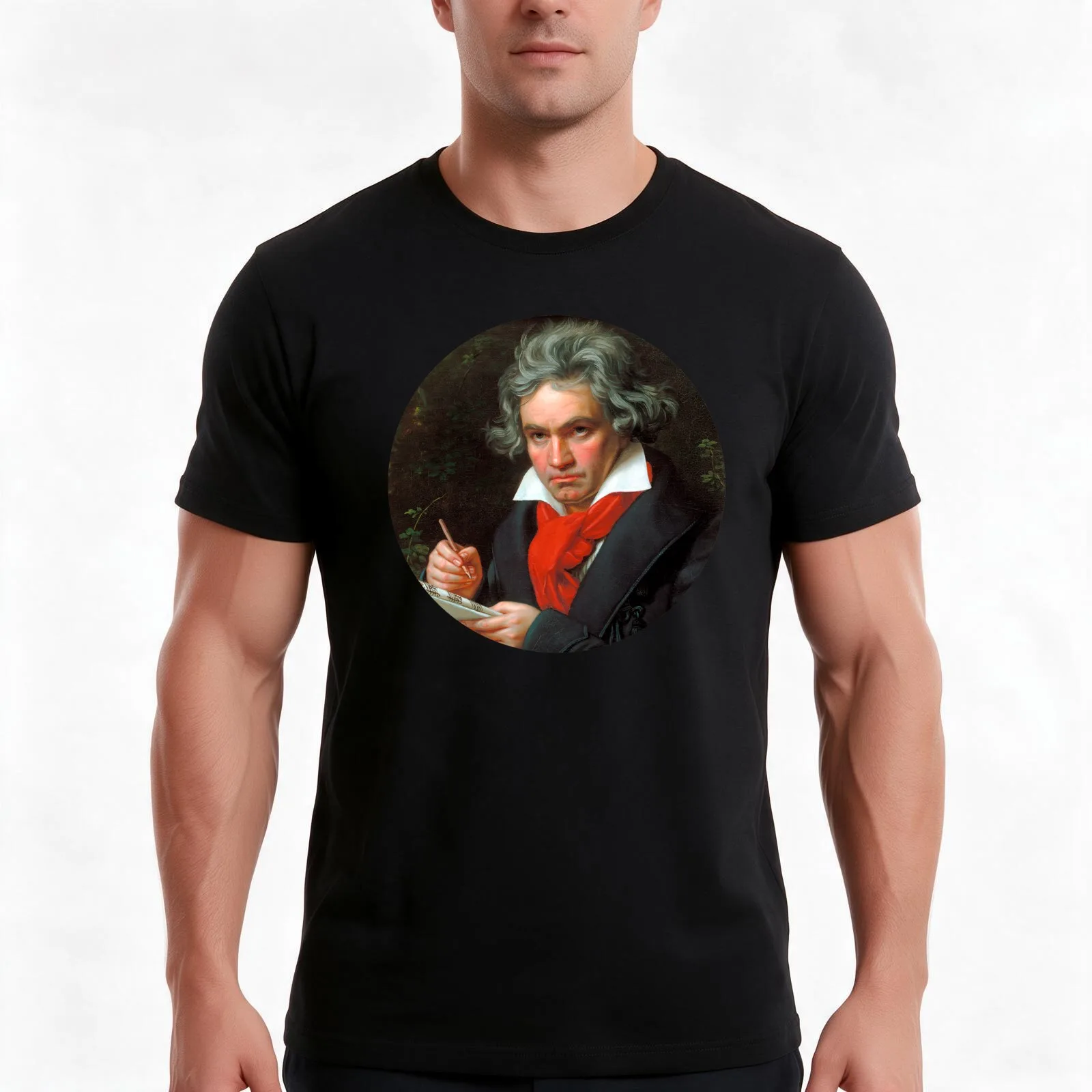 Ludwig van Beethoven Composer Portrait T-Shirt Summer Casual Cotton Tee Oversized Streetwear Tops Vintage Graphic Print
