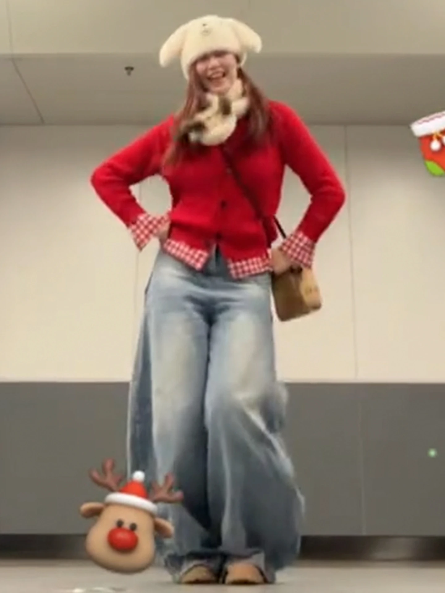 

Вязаный кардиган Cisas в клетку для женщин, осенне-зимний, новый дизайн, имитация двухслойности, верхняя одежда