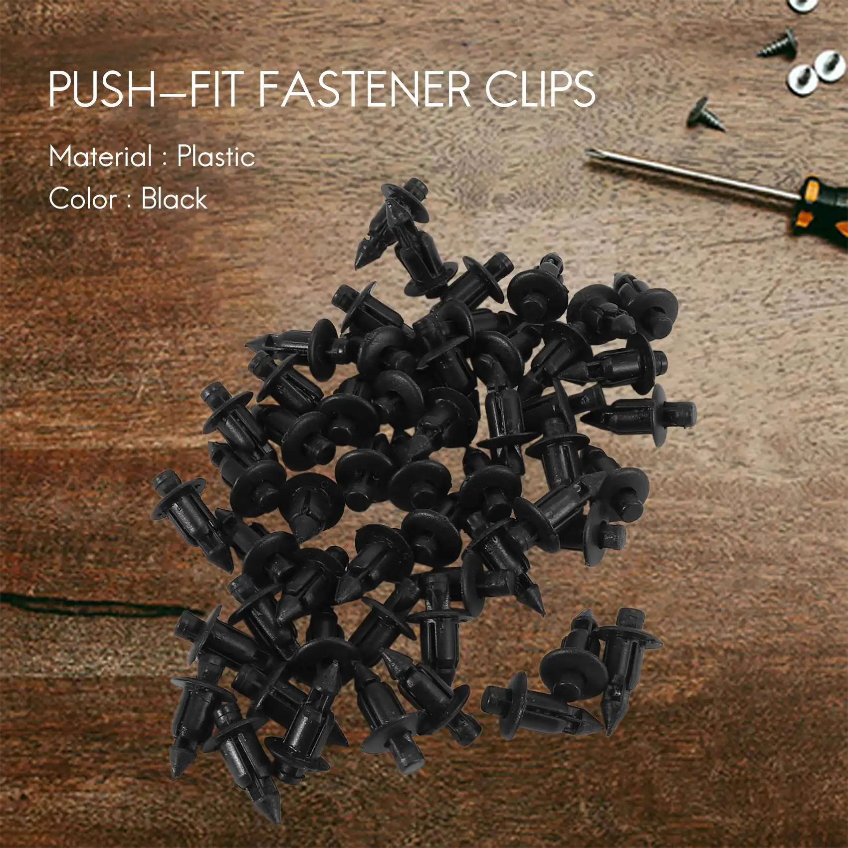 لوحة تشذيب من البلاستيك برشام للدراجة ، مشابك تثبيت سوداء ، 6 ، هوندا ، ياماها ، 50