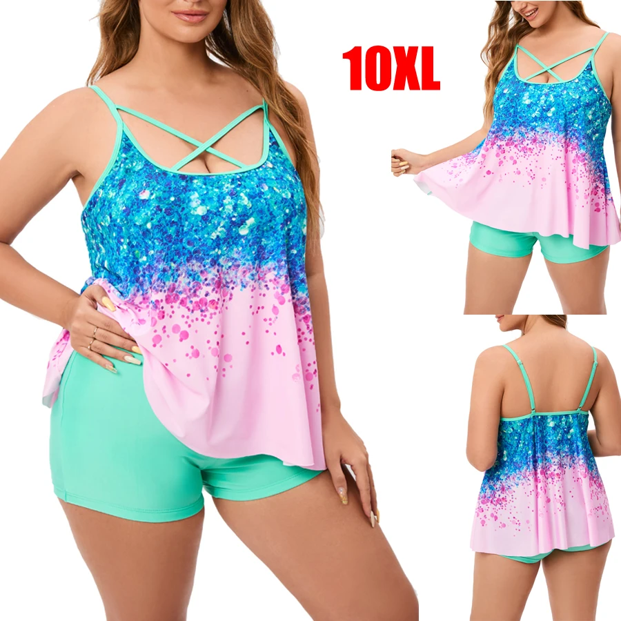 

Summer Bikini Tankini Swimsuits Women 2024 New Large Size 10XL One Piece Swimsuit Plus Size Sexy Skirt Shorts Female Bathing