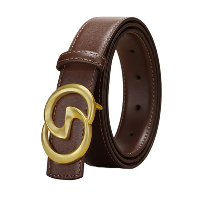 Cintura da donna in vera pelle, cintura sottile jeans casual versatile cintura decorativa