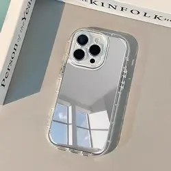 Luxury Transparent Mirror Phone Case for IPhone 16 15 14 13 12 11 XS Pro Max X XR 7 8 Plus Comes with Makeup Mirror Phone Case